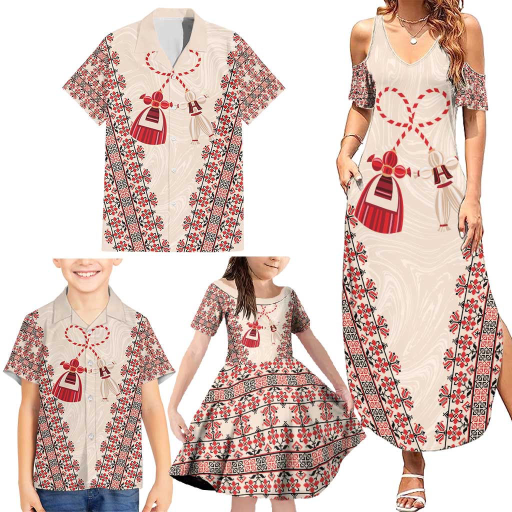 Bulgarian Martenitsa Family Matching Summer Maxi Dress and Hawaiian Shirt Tradition March 1st Chestita Baba Marta