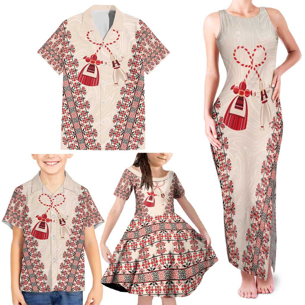 Bulgarian Martenitsa Family Matching Tank Maxi Dress and Hawaiian Shirt Tradition March 1st Chestita Baba Marta