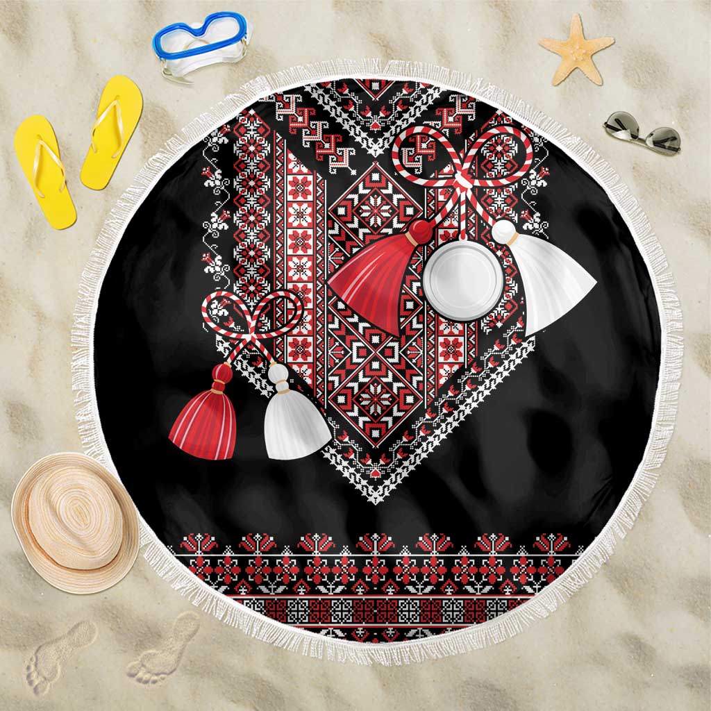 Martenitsa Martisor Day Beach Blanket Traditional Romanian Folk Art