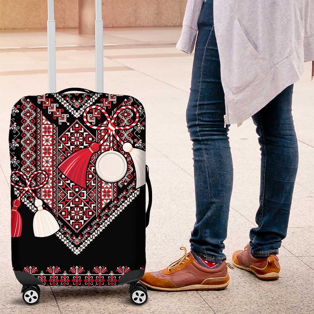 Martenitsa Martisor Day Luggage Cover Traditional Romanian Folk Art