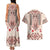 Vintage Martisor Day Martenitsa Couples Matching Tank Maxi Dress and Hawaiian Shirt Traditional Romanian Embroidery No1