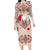 Vintage Martisor Day Martenitsa Long Sleeve Bodycon Dress Traditional Romanian Embroidery No1