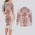 Vintage Martisor Day Martenitsa Couples Matching Long Sleeve Bodycon Dress and Long Sleeve Button Shirt Traditional Romanian Embroidery No2