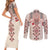 Vintage Martisor Day Martenitsa Couples Matching Short Sleeve Bodycon Dress and Long Sleeve Button Shirt Traditional Romanian Embroidery No2