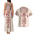 Vintage Martisor Day Martenitsa Couples Matching Tank Maxi Dress and Hawaiian Shirt Traditional Romanian Embroidery No2