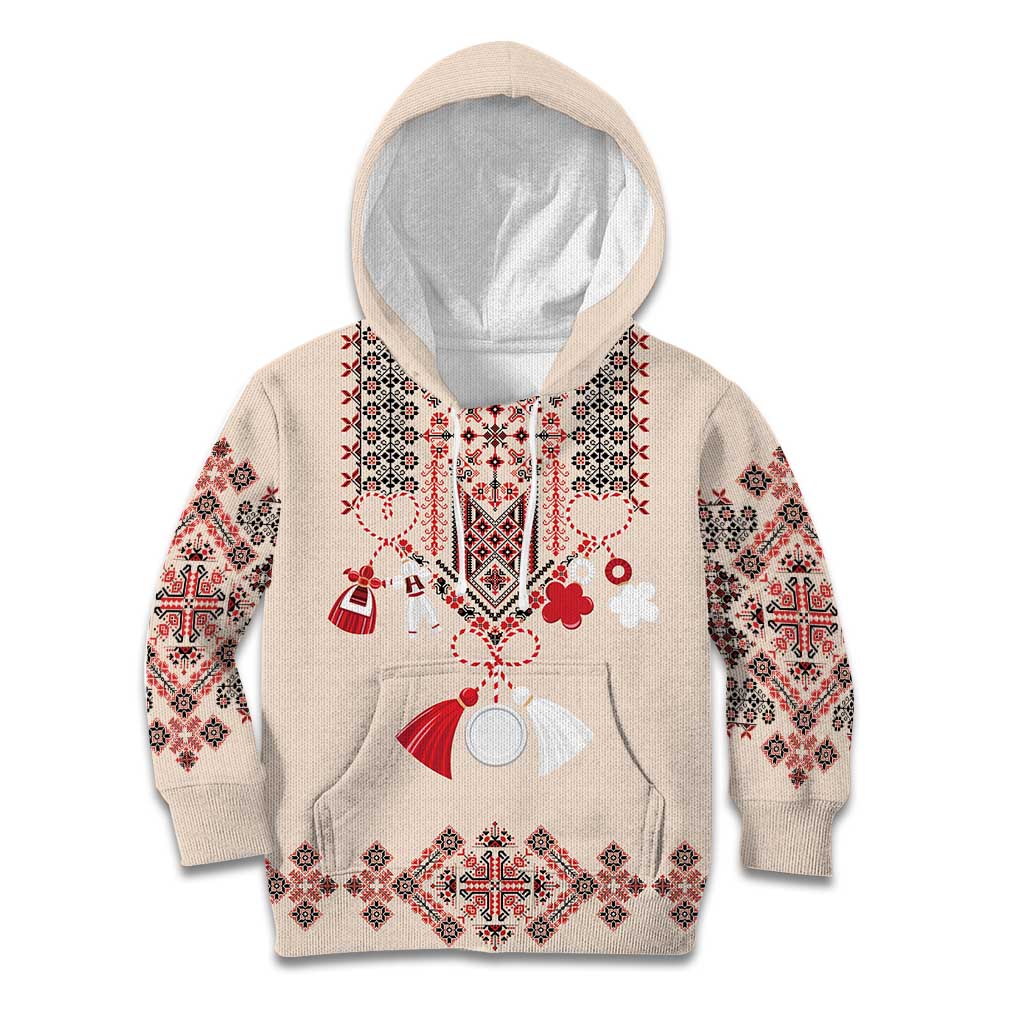 Vintage Martisor Day Martenitsa Kid Hoodie Traditional Romanian Embroidery No2