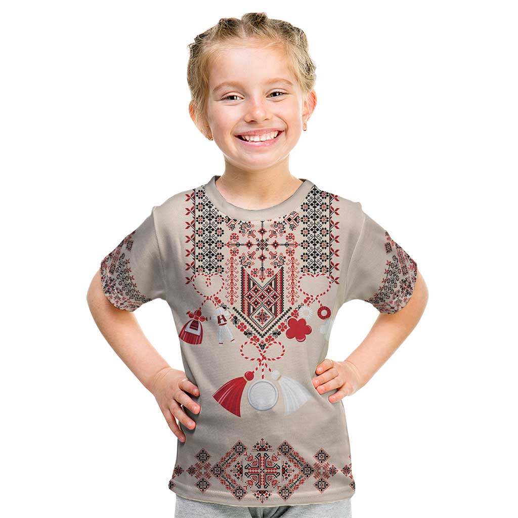 Vintage Martisor Day Martenitsa Kid T Shirt Traditional Romanian Embroidery No2