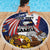 USA-American Samoa Flag Day Personalized Beach Blanket Bald Eagle Polynesian Tribal Pattern