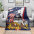 USA-American Samoa Flag Day Personalized Blanket Bald Eagle Polynesian Tribal Pattern