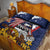 USA-American Samoa Flag Day Personalized Quilt Bed Set Bald Eagle Polynesian Tribal Pattern