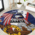 USA-American Samoa Flag Day Personalized Round Carpet Bald Eagle Polynesian Tribal Pattern