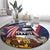 USA-American Samoa Flag Day Personalized Round Carpet Bald Eagle Polynesian Tribal Pattern