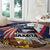 USA-American Samoa Flag Day Personalized Round Carpet Bald Eagle Polynesian Tribal Pattern