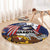 USA-American Samoa Flag Day Personalized Round Carpet Bald Eagle Polynesian Tribal Pattern