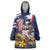 USA-American Samoa Flag Day Personalized Wearable Blanket Hoodie Bald Eagle Polynesian Tribal Pattern