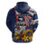 USA-American Samoa Flag Day Personalized Zip Hoodie Bald Eagle Polynesian Tribal Pattern