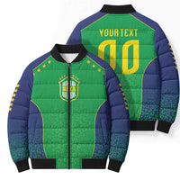 Custom Brazil Victory Dream Bomber Puffer Jacket Rumo Ao Hexa