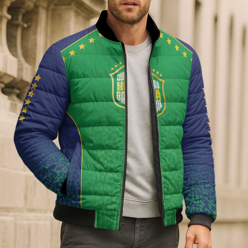 Custom Brazil Victory Dream Bomber Puffer Jacket Rumo Ao Hexa