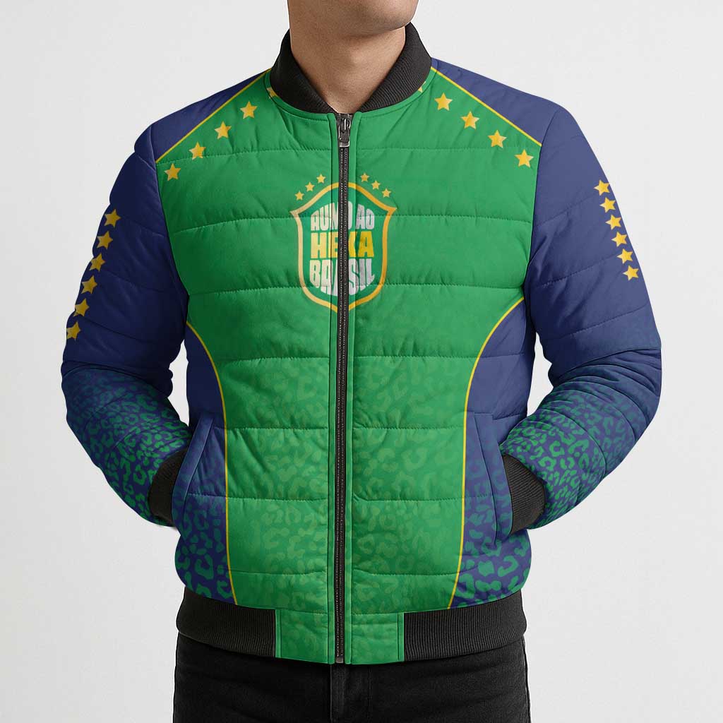Custom Brazil Victory Dream Bomber Puffer Jacket Rumo Ao Hexa