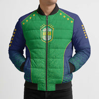 Custom Brazil Victory Dream Bomber Puffer Jacket Rumo Ao Hexa