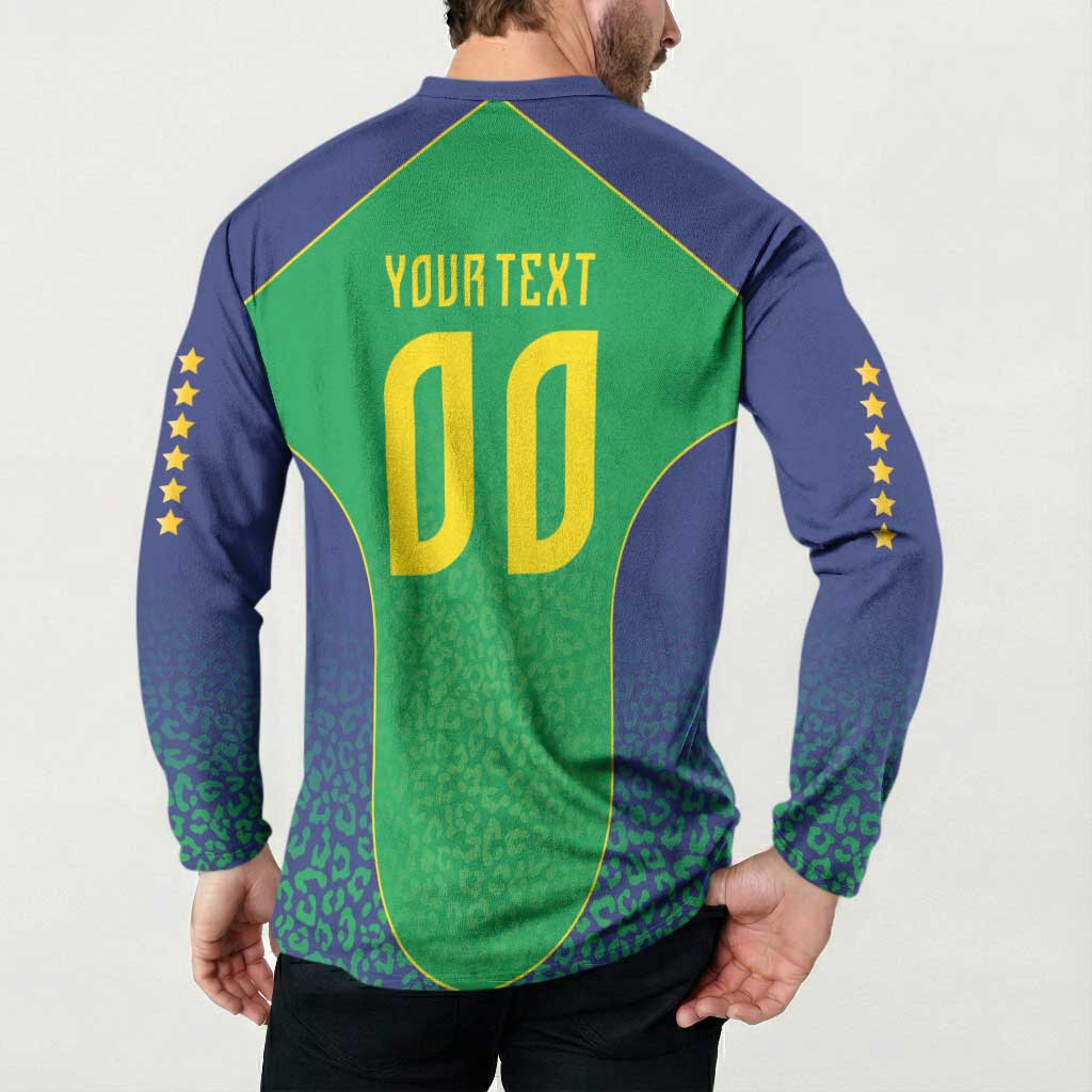 Custom Brazil Victory Dream Button Sweatshirt Rumo Ao Hexa
