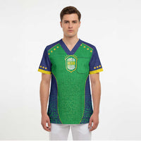 Custom Brazil Victory Dream Scrub Top Rumo Ao Hexa