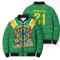 Custom Brazil WC26 Bomber Puffer Jacket Future Brasil Rumo Ao Hexa