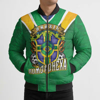 Custom Brazil WC26 Bomber Puffer Jacket Future Brasil Rumo Ao Hexa