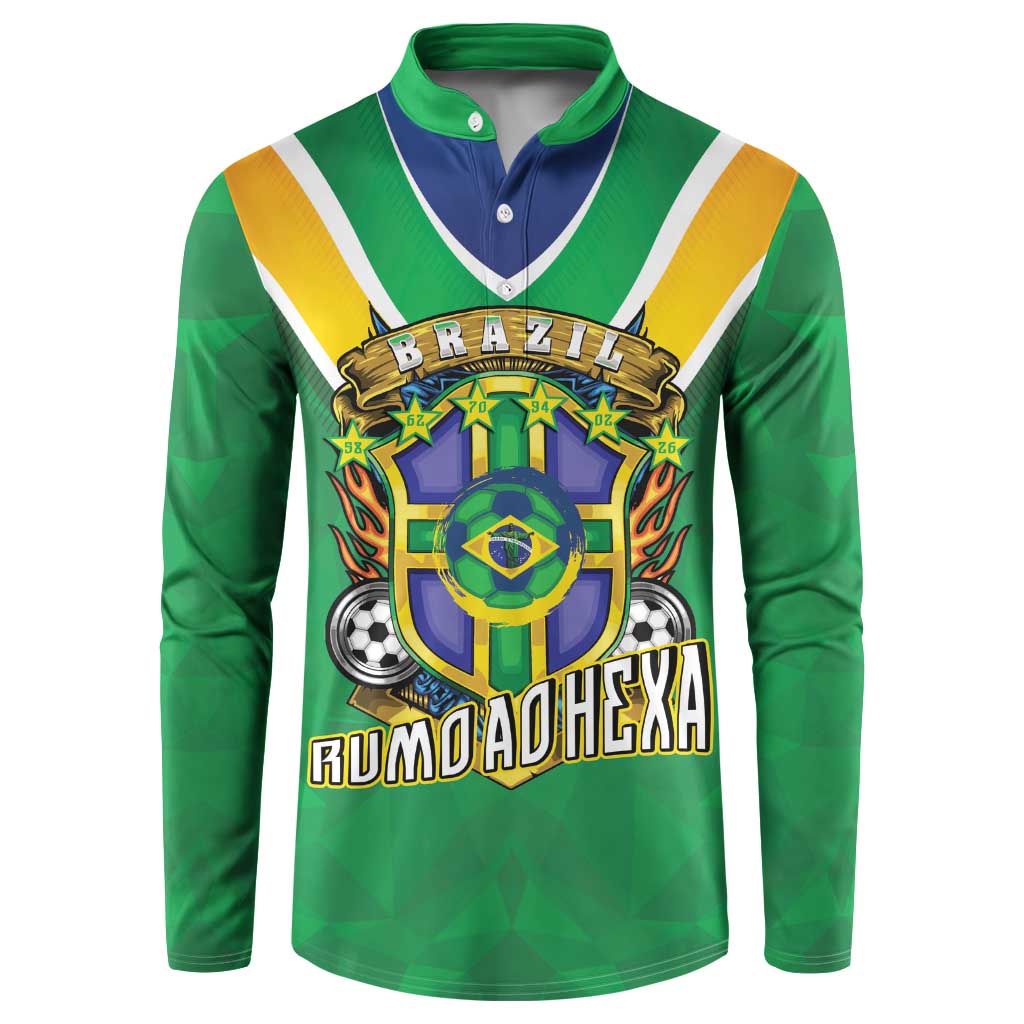 Custom Brazil WC26 Button Sweatshirt Future Brasil Rumo Ao Hexa