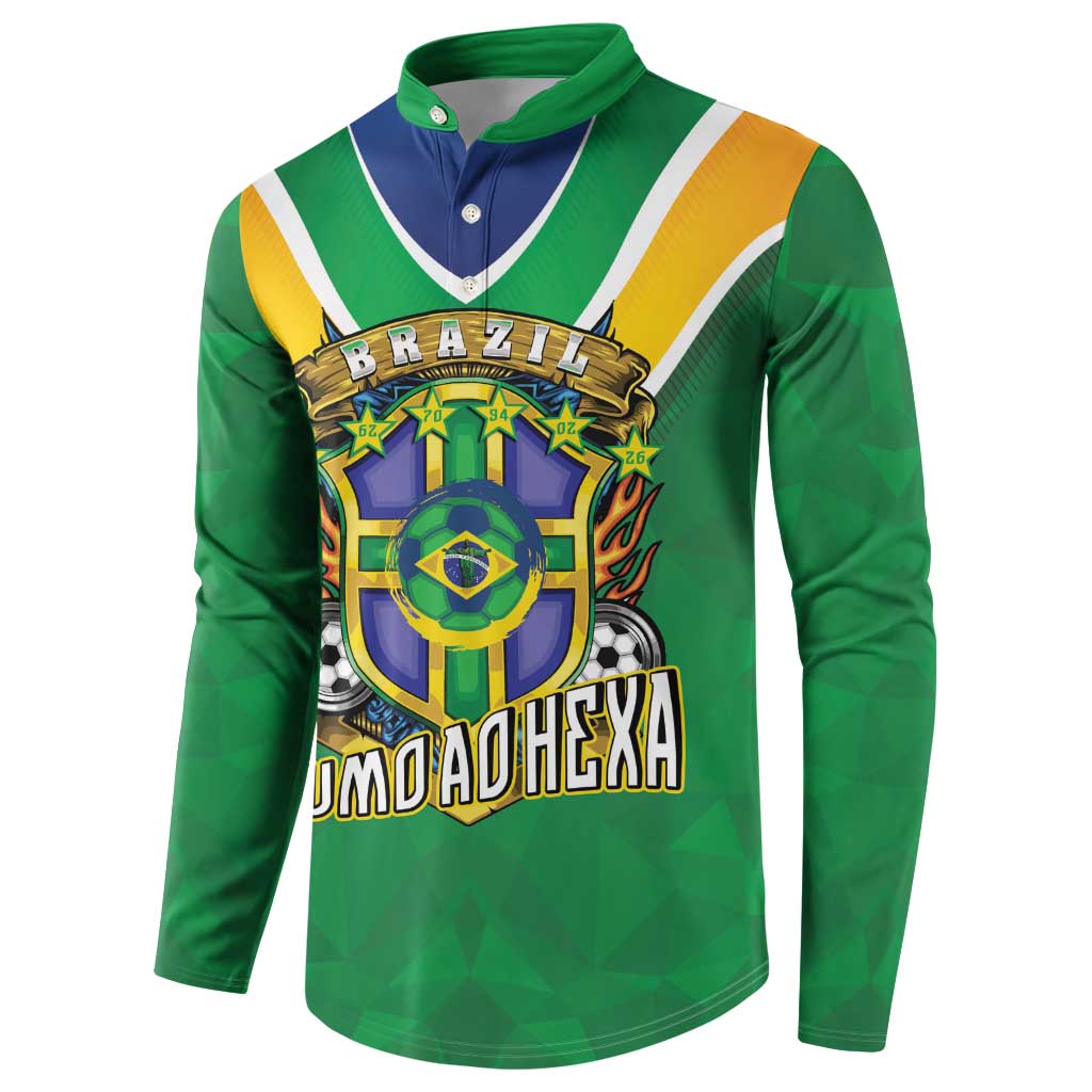 Custom Brazil WC26 Button Sweatshirt Future Brasil Rumo Ao Hexa