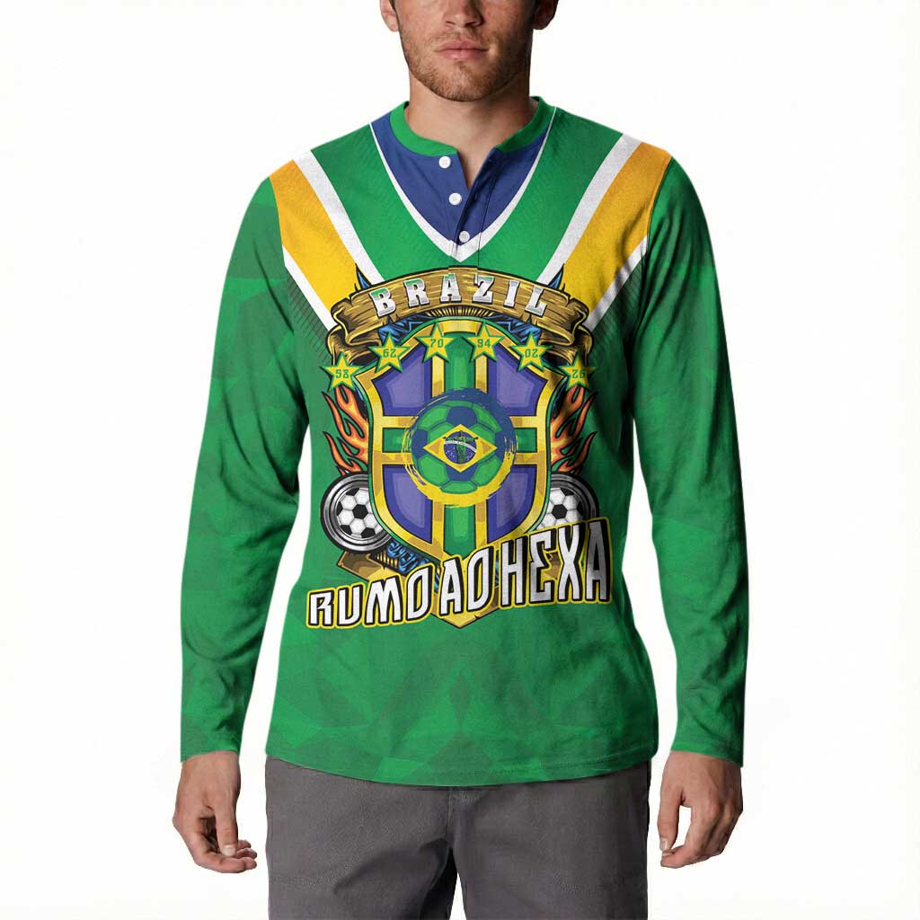 Custom Brazil WC26 Button Sweatshirt Future Brasil Rumo Ao Hexa