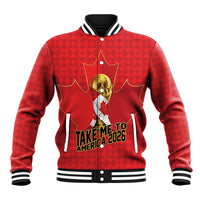 Custom Canada Football Pride Baseball Jacket Take Me To America Maple Leaf