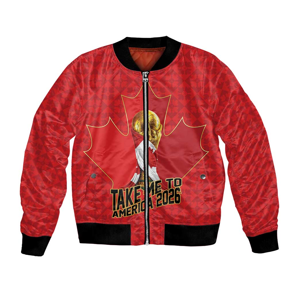 Custom Canada Football Pride Bomber Jacket Take Me To America Maple Leaf
