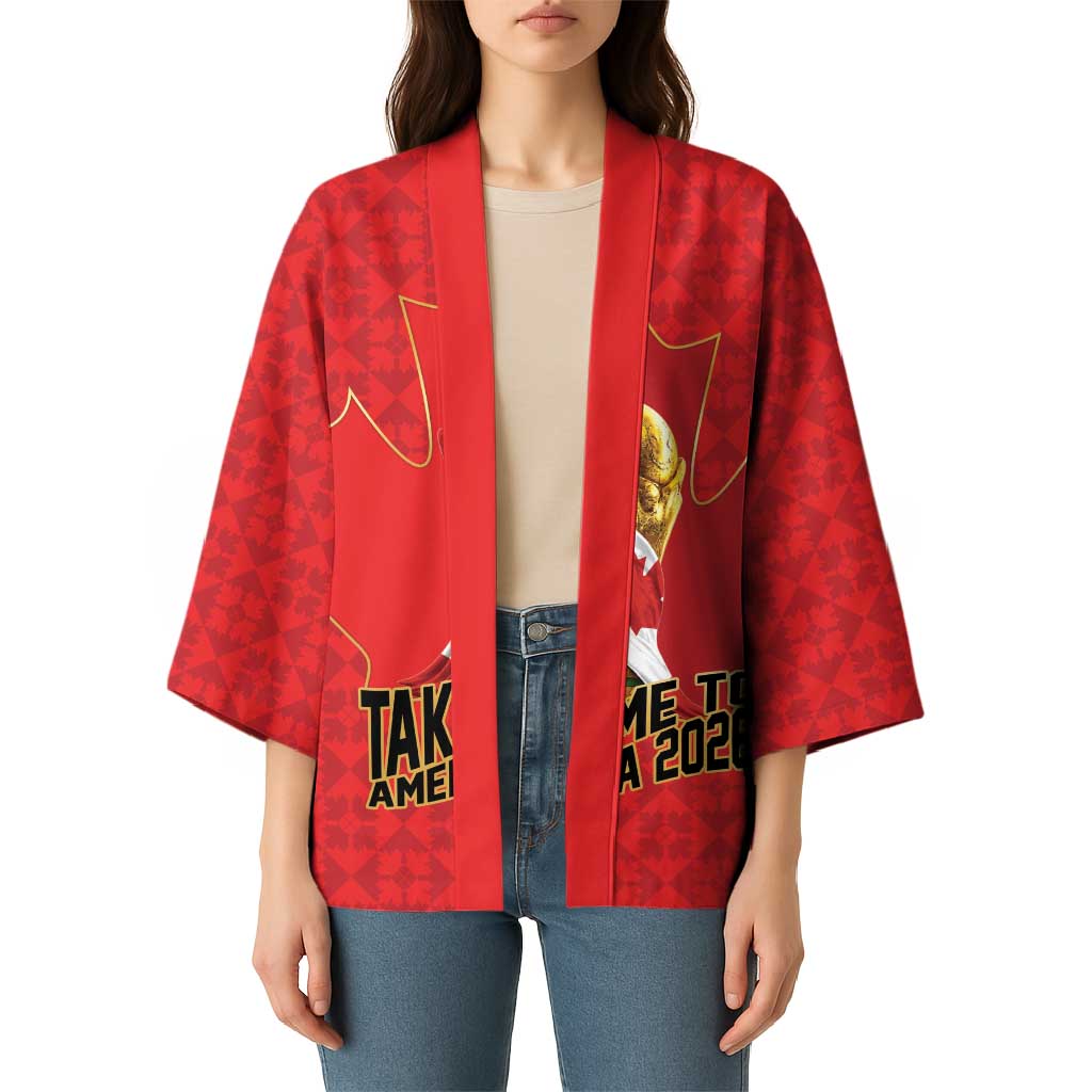 Custom Canada Football Pride Kimono Take Me To America Maple Leaf