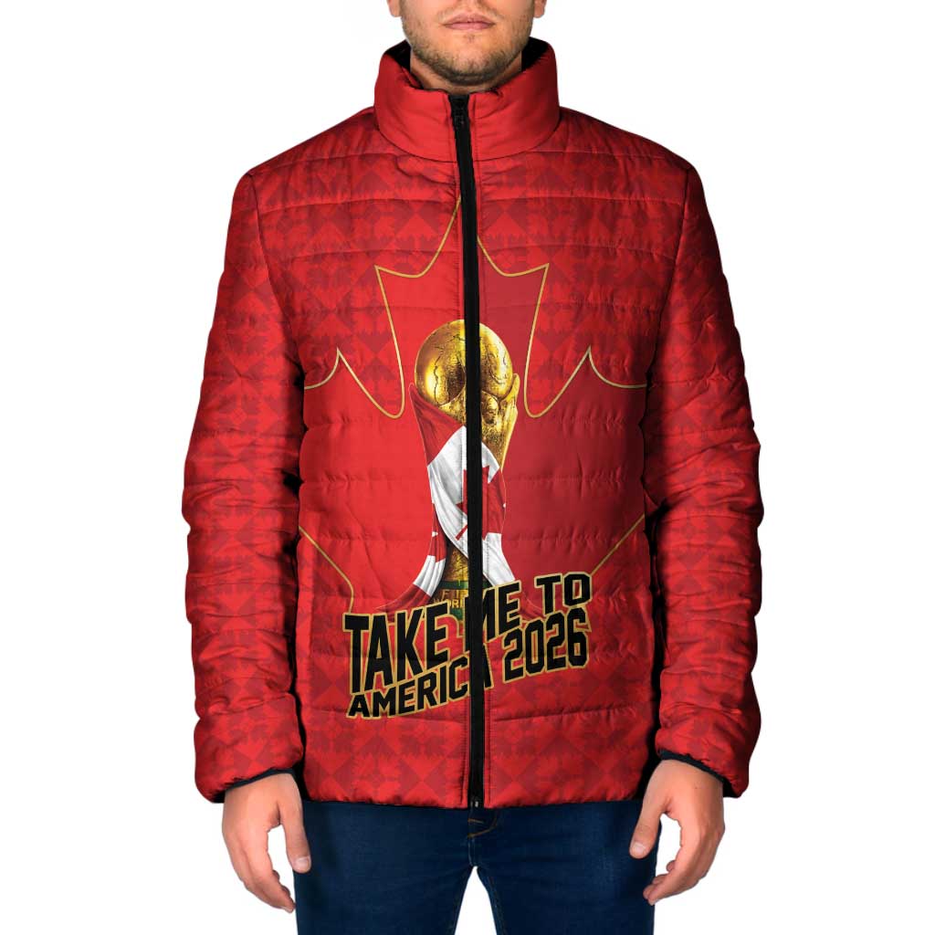 Custom Canada Football Pride Padded Jacket Take Me To America Maple Leaf
