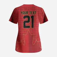 Custom Canada Football Pride Scrub Top Take Me To America Maple Leaf