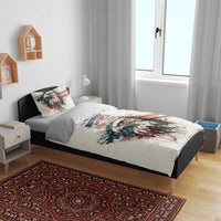 Happy Fourth of July Personalized Bedding Set Bald Eagle USA Independence Day