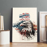 Framed canvas wall art with bald eagle Independence Day graphics and space for your text