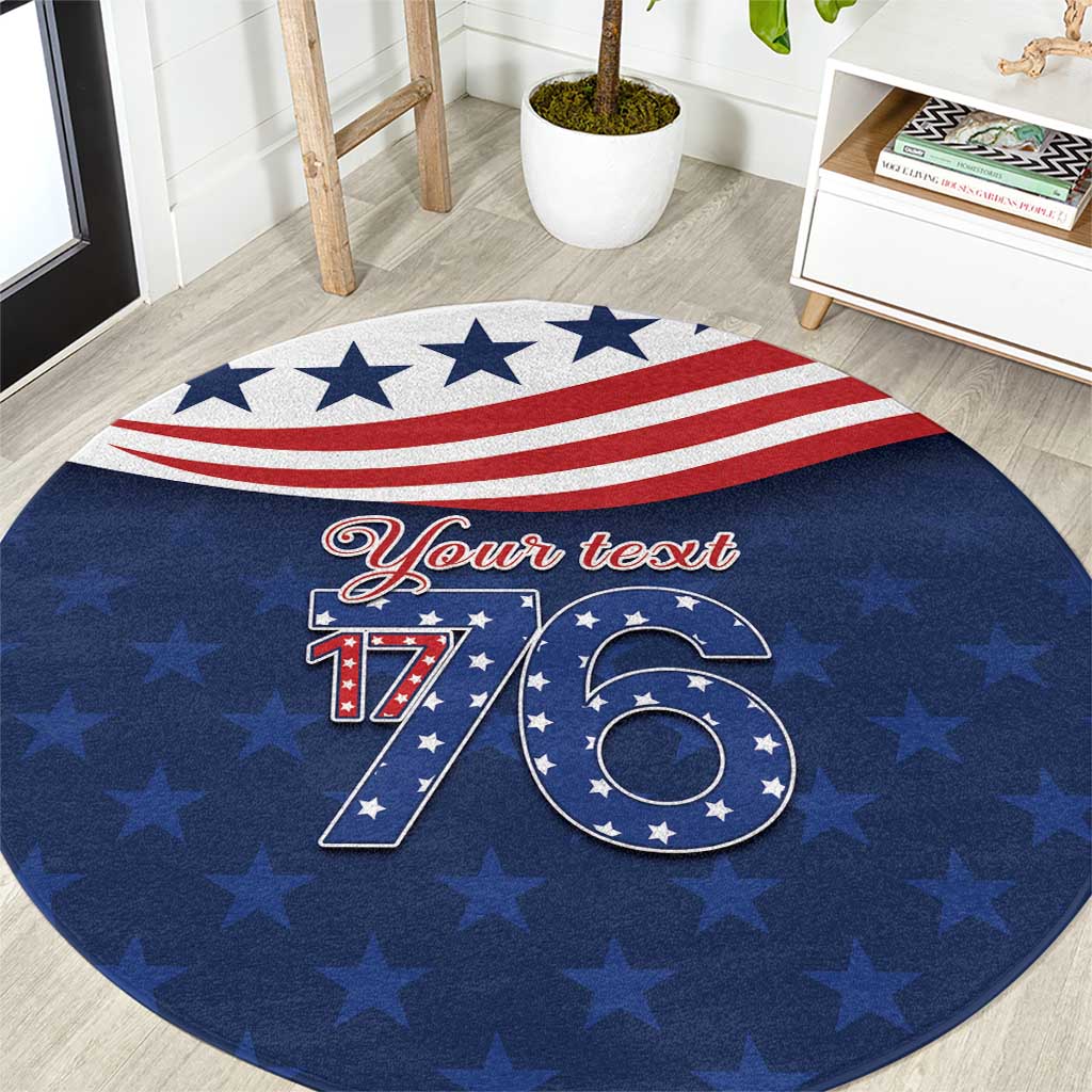 July 4th 1776 American Flag Vintage Personalized Round Carpet USA Independence Day