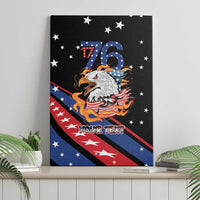 Personalized America History Began 4th of July Canvas Wall Art Fire Bald Eagle US Flag