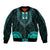 African Dashiki Bomber Jacket With Polynesian Pattern - Teal LT9 - Wonder Print Shop