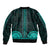 African Dashiki Bomber Jacket With Polynesian Pattern - Teal LT9 - Wonder Print Shop