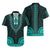 African Dashiki Hawaiian Shirt With Polynesian Pattern - Teal - Wonder Print Shop