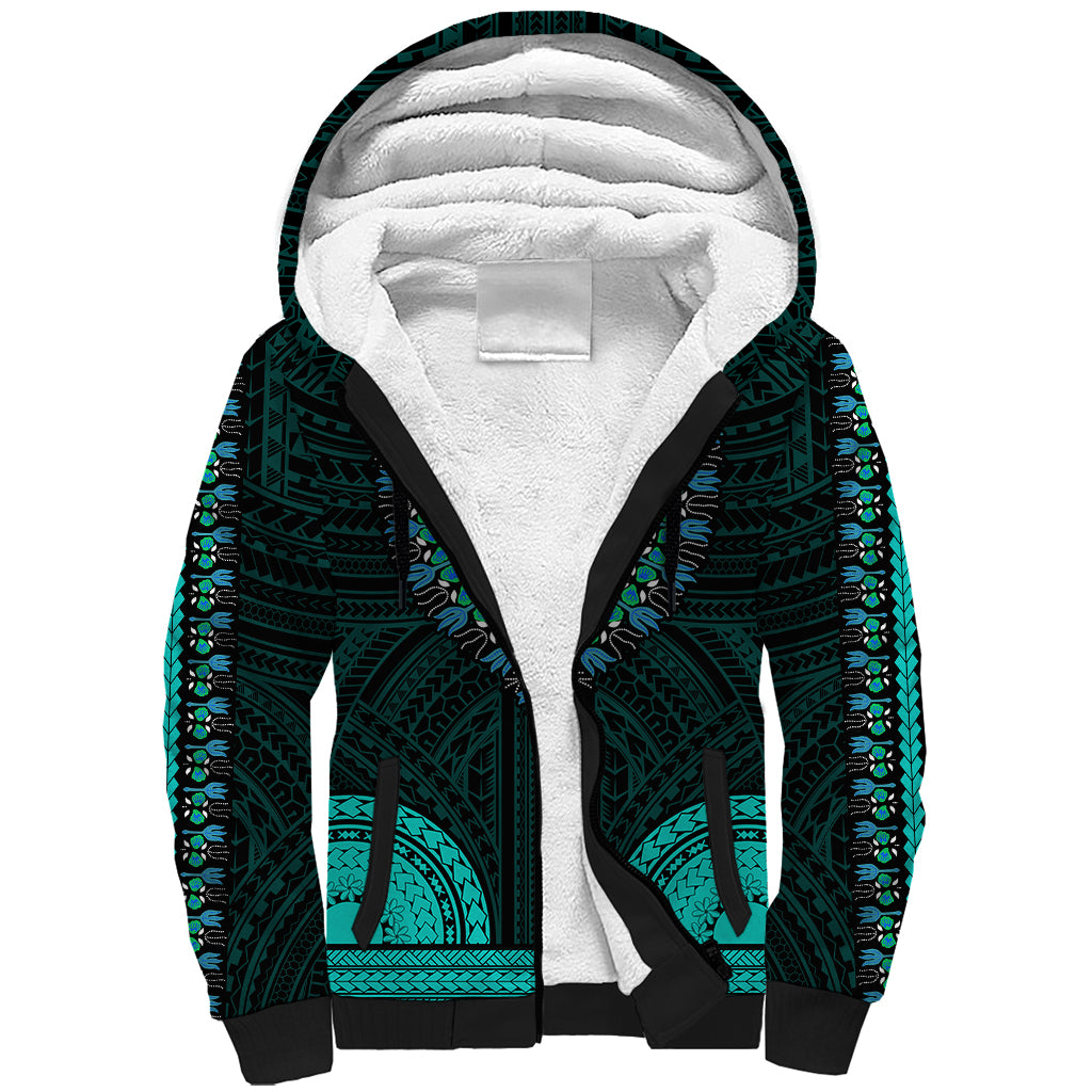 african-dashiki-sherpa-hoodie-with-polynesian-pattern-teal