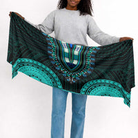 African Dashiki and Polynesian Pattern Simple Headwrap Teal
