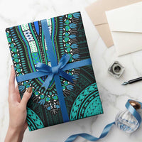 African Dashiki and Polynesian Pattern Wrapping Paper Teal - Wonder Print Shop