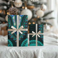 African Dashiki and Polynesian Pattern Wrapping Paper Teal - Wonder Print Shop