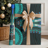 African Dashiki and Polynesian Pattern Wrapping Paper Teal - Wonder Print Shop