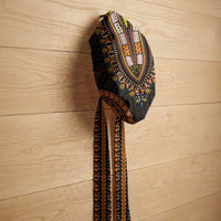 African Dashiki and Polynesian Pattern Easy Headwrap Gold
