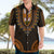 African Dashiki Hawaiian Shirt With Polynesian Pattern - Gold - Wonder Print Shop